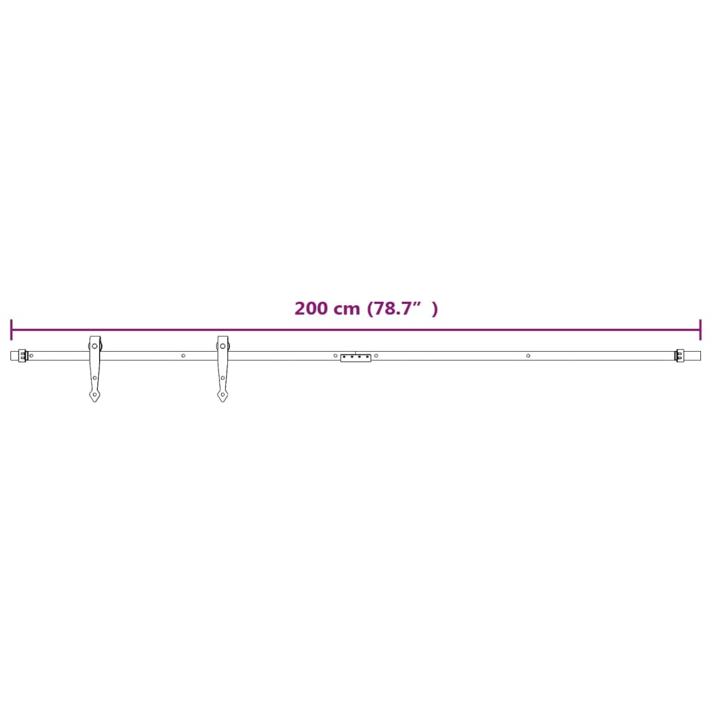 Set glisare mini ușă pentru dulap, alb, oțel carbon, 200 cm