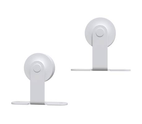 Kit Accessori Per Porta Scorrevole In Acciaio Bianco - 183 Cm, Fino A 100 Kg, Per Fienile, Studio, Cucina