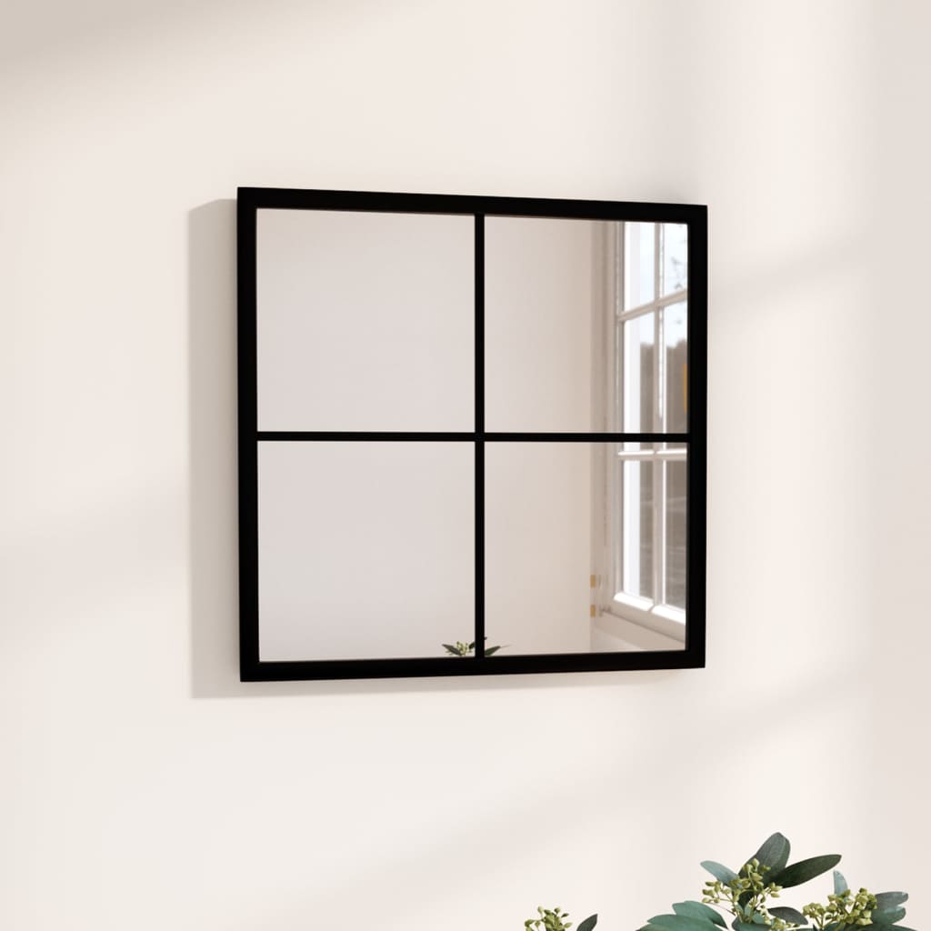 vidaXL OglindÄƒ de perete, negru, 40×40 cm, metal