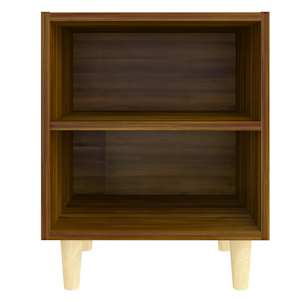 vidaXL Κομοδίνο Καφέ Δρυς 40 x 30 x 50 εκ. με Μασίφ Ξύλινα Πόδια