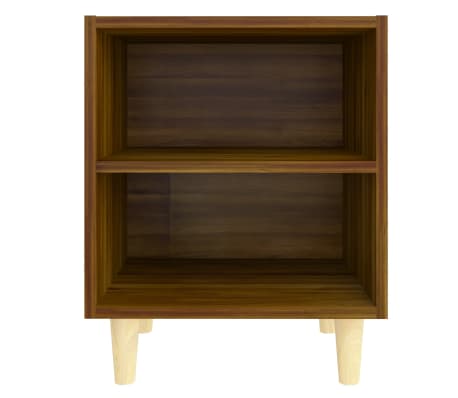 vidaXL Nattbord med ben i heltre 2 stk brun eik 40x30x50 cm