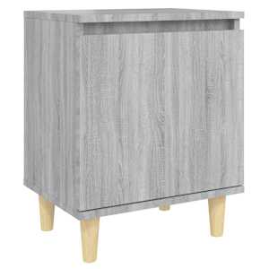 vidaXL Κομοδίνα 2 τεμ. Γκρι Sonoma 40x30x50 εκ. με Μασίφ Ξύλινα Πόδια