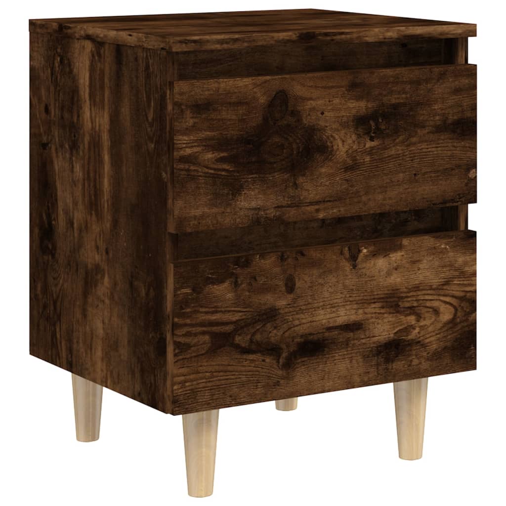  Nočný stolík s drevenými nohami tmavý dub 40x35x50 cm