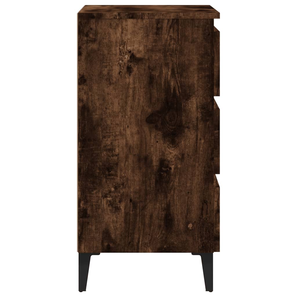  Nočný stolík s kovovými nohami dymový dub 40x35x69 cm