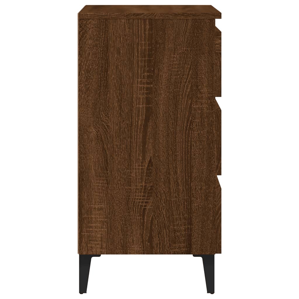  Nočný stolík s kovovými nohami hnedý dub 40x35x69 cm