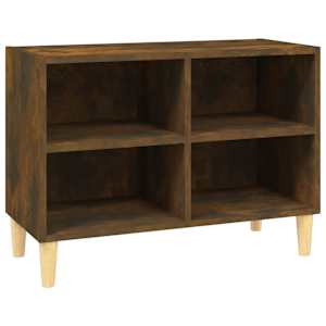 TV stolek masivní dřevěné nohy kouřový dub 69,5 x 30 x 50 cm - obrázek 2