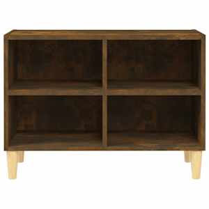 TV stolek masivní dřevěné nohy kouřový dub 69,5 x 30 x 50 cm - obrázek 3