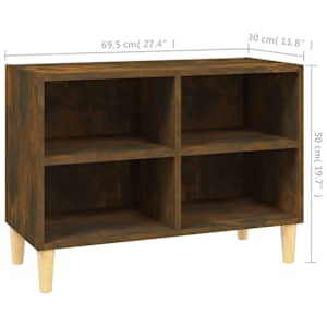 TV stolek masivní dřevěné nohy kouřový dub 69,5 x 30 x 50 cm - obrázek 7