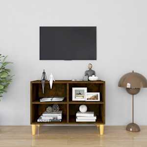 TV omarica z lesenimi nogami dimljeni hrast 69,5x30x50 cm