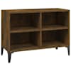 vidaXL metalljalgadega telerikapp, suitsutatud tamm, 69,5 x 30 x 50 cm