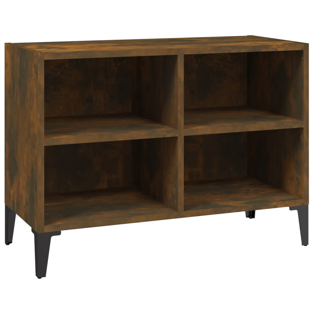 vidaXL TV stolek s kovovými nohami kouřový dub 69,5 x 30 x 50 cm