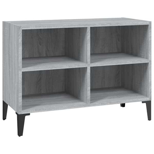 vidaXL metalljalgadega telerikapp, hall Sonoma tamm, 69,5x30x50 cm