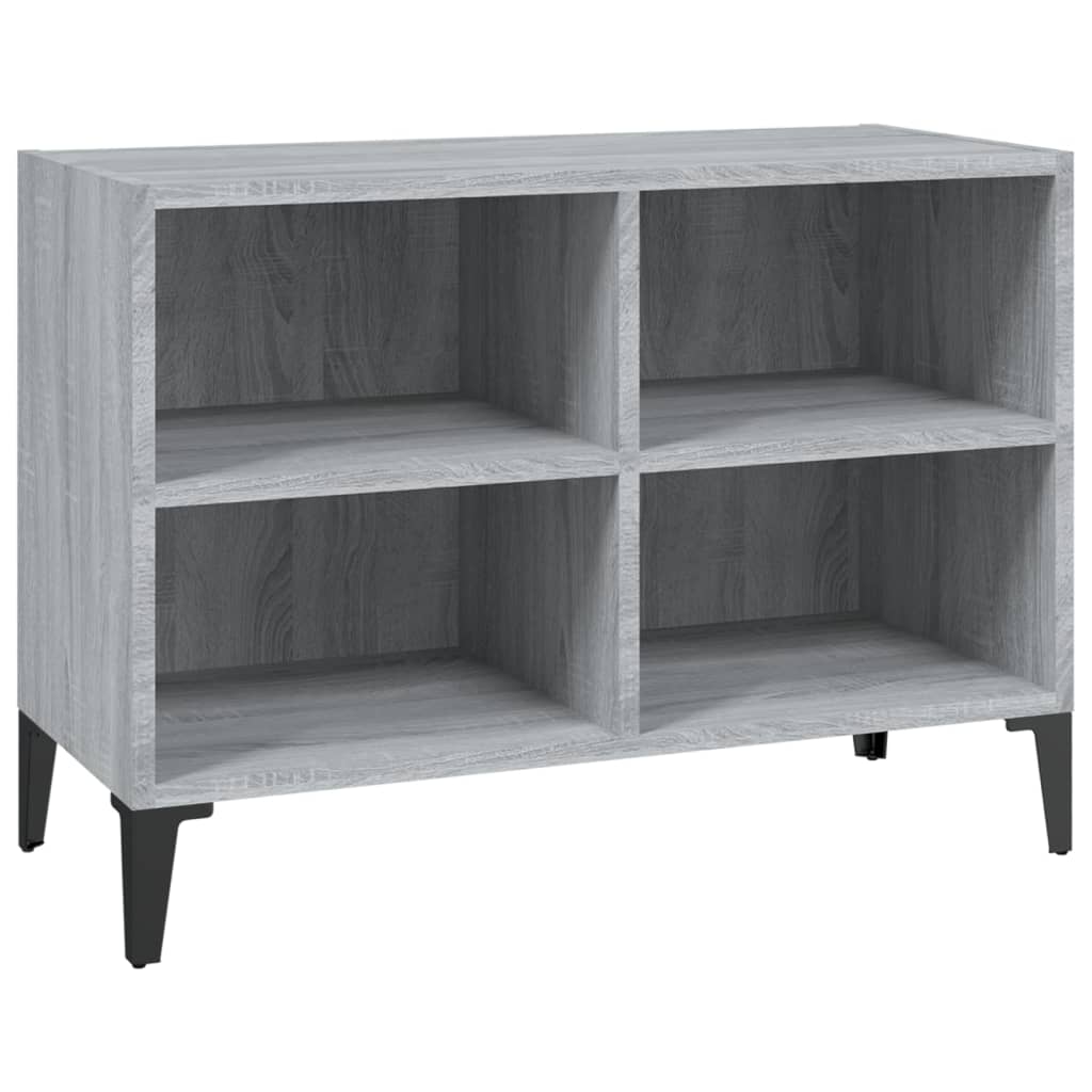 E-shop vidaXL TV stolík s kovovými nohami sivý dub sonoma 69,5x30x50 cm