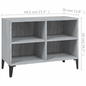 TV stolek s kovovými nohami šedý sonoma 69,5 x 30 x 50 cm - obrázek 6