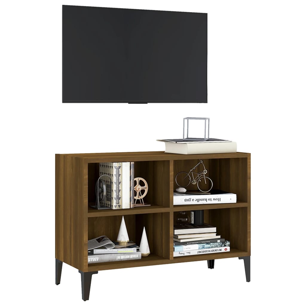 

vidaXL Tv-meubel met metalen poten 69,5x30x50 cm bruineikenkleurig