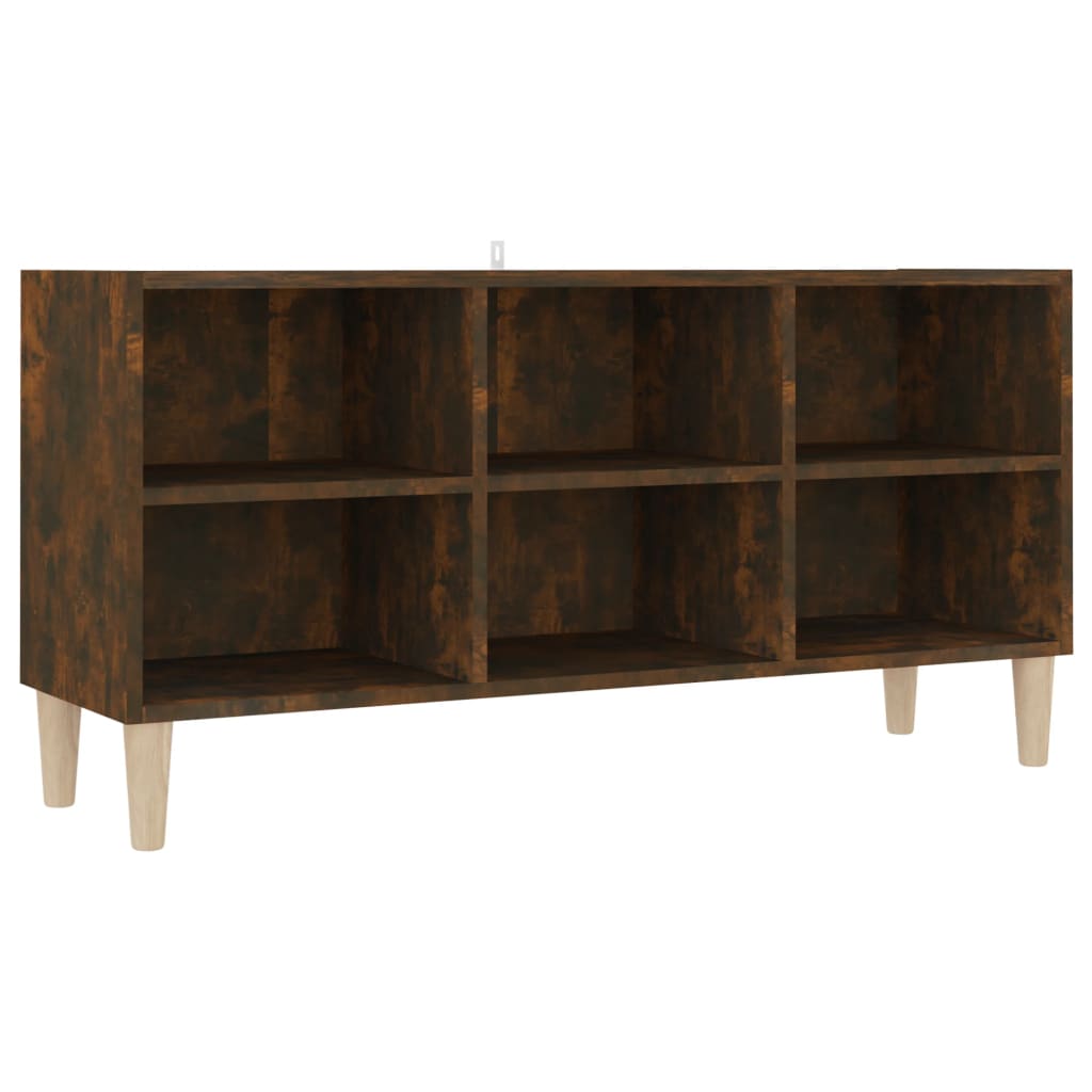 TV-Schrank mit Massivholz-Beinen Räuchereiche 103,5x30x50 cm