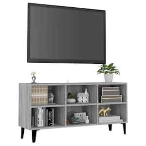 TV stolek s kovovými nohami šedý sonoma 103,5 x 30 x 50 cm - obrázek 3