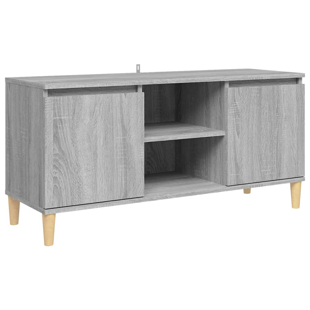 Meuble TV avec pieds en bois solide Sonoma gris 103,5x35x50 cm | meublestv.fr 3
