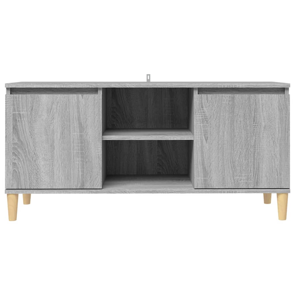 vidaXL TV Stand with Solid Wood Legs Gray Sonoma 40.7"x13.8"x19.7"
