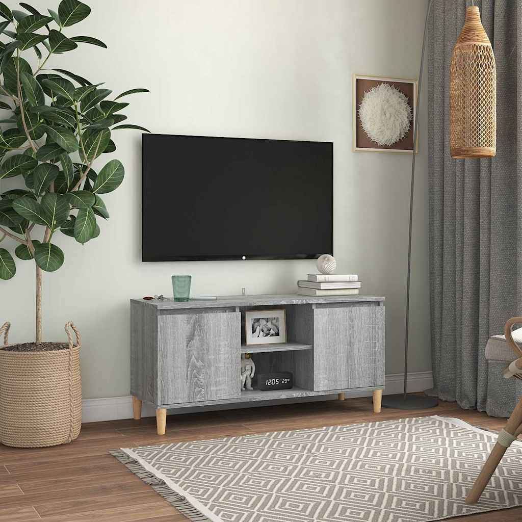 vidaXL Szafka TV, drewniane nogi, szary d�b sonoma, 103,5x35x50 cm