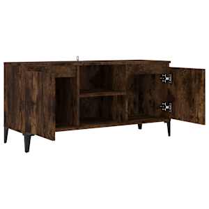 TV stolek s kovovými nohami kouřový dub 103,5 x 35 x 50 cm - obrázek 7
