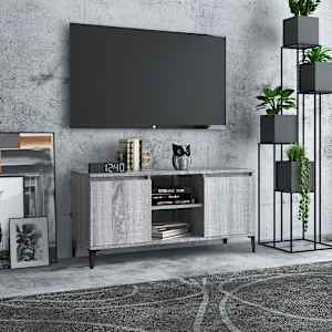 TV stolek s kovovými nohami šedý sonoma 103,5 x 35 x 50 cm - obrázek 1