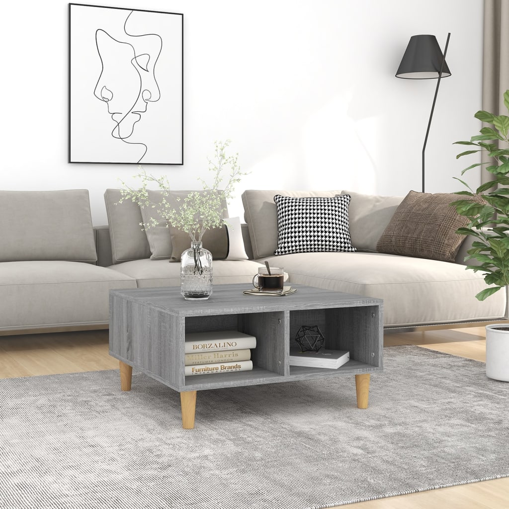 vidaXL Stolik kawowy, szary d�b sonoma, 60x60x30 cm
