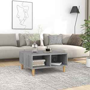 Klubska mizica siva sonoma 60x60x30 cm iverna plošča