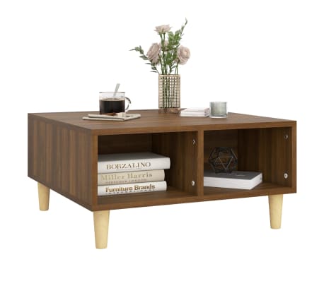 vidaXL Table basse ch&ecirc;ne marron 60x60x30 cm bois d'ing&eacute;nierie
