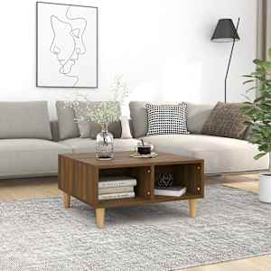 Klubska mizica rjavi hrast 60x60x30 cm iverna plošča