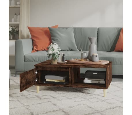 vidaXL Salongbord røkt eik 90x60x35 cm konstruert tre