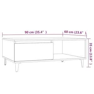 Konferenční stolek kouřový dub 90 x 60 x 35 cm kompozitní dřevo - obrázek 9
