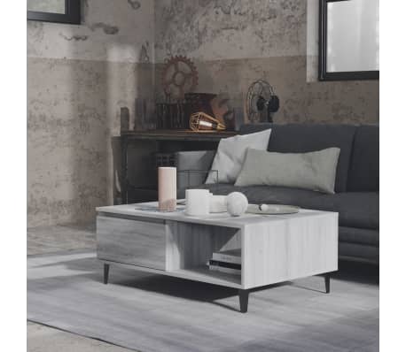 vidaXL sofabord 90x60x35 cm spånplade grå sonoma-eg