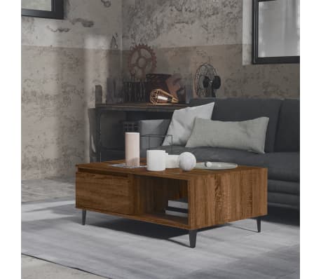 vidaXL Salongbord brun eik 90x60x35 cm konstruert tre