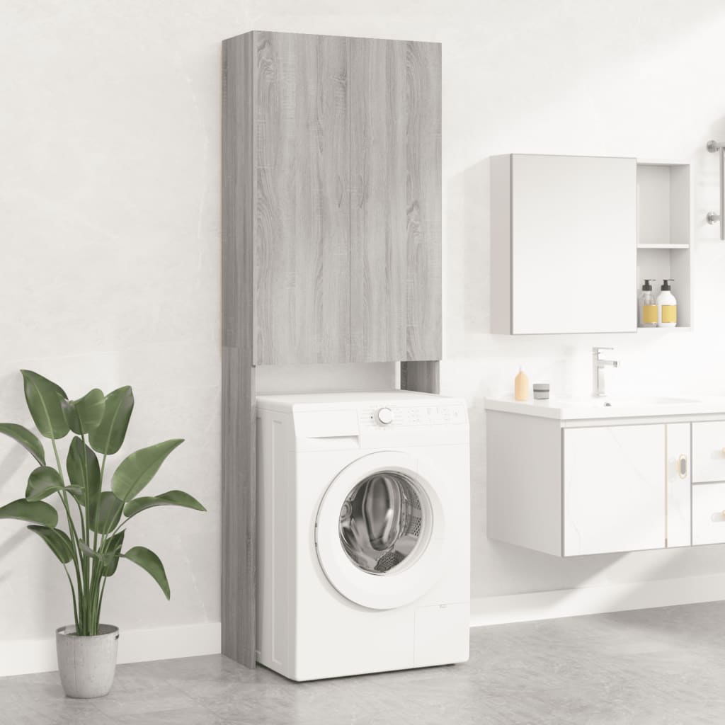 vidaXL Dulap mașină de spălat, gri sonoma, 64x25,5x190 cm
