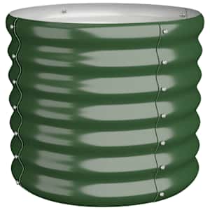 vidaXL aia taimekast, galvaniseeritud teras, 40x40x36 cm, roheline