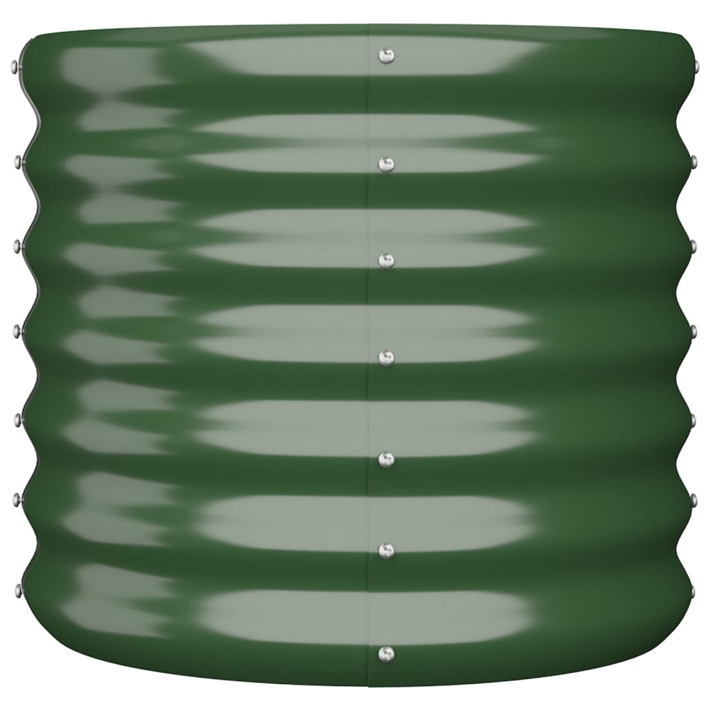 vidaXL Plantenbak 40x40x36 cm gepoedercoat staal groen afbeelding