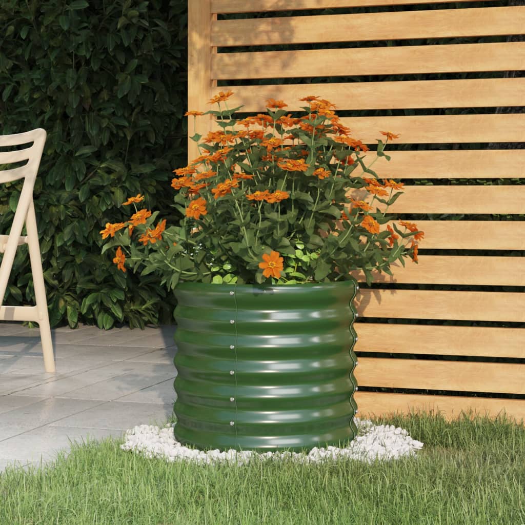vidaXL Jardinieră grădină verde 40x40x36 cm oțel vopsit electrostatic