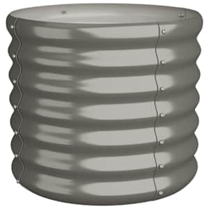vidaXL aia taimekast, galvaniseeritud teras, 40 x 40 x 36 cm, hall