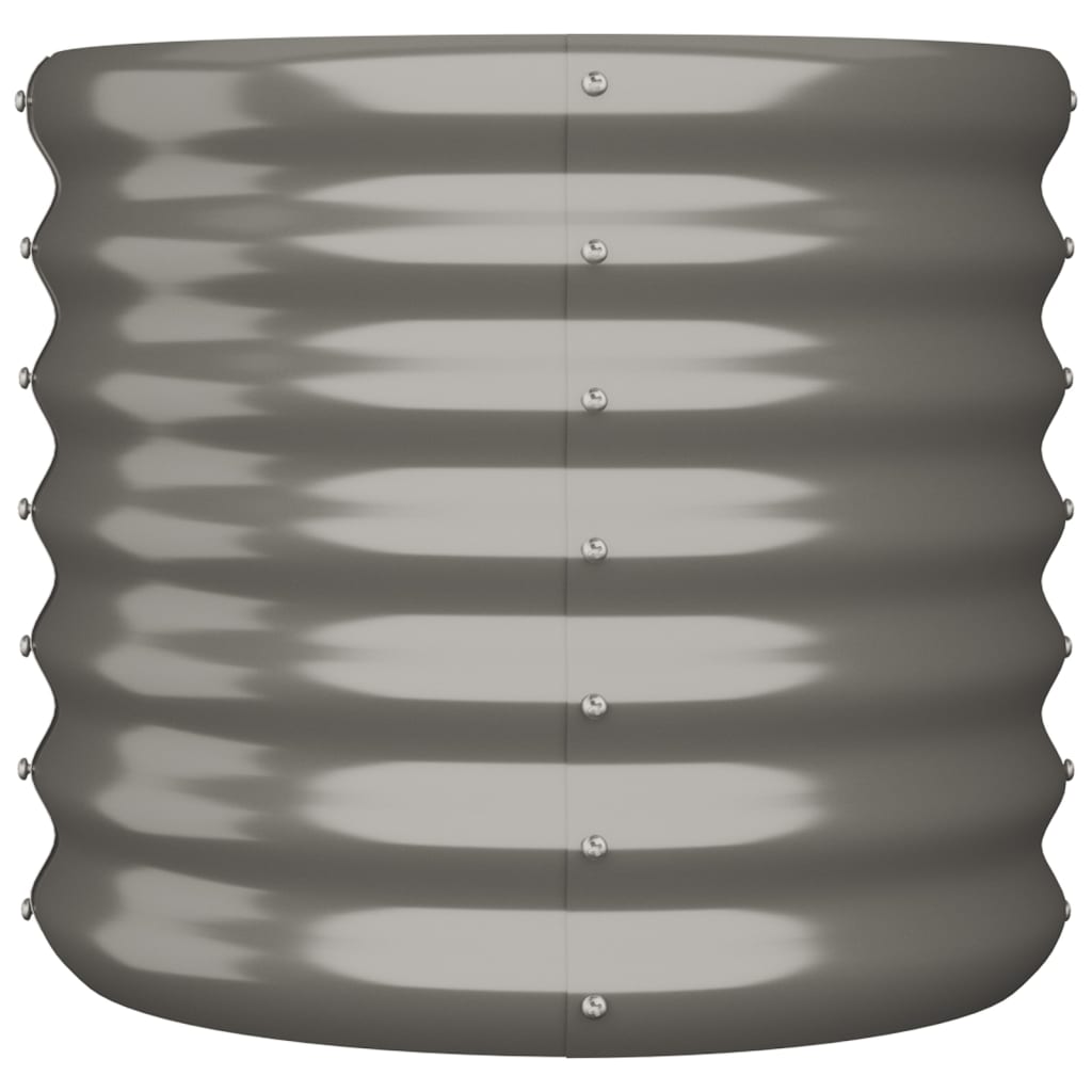 vidaXL Plantenbak 40x40x36 cm gepoedercoat staal grijs afbeelding