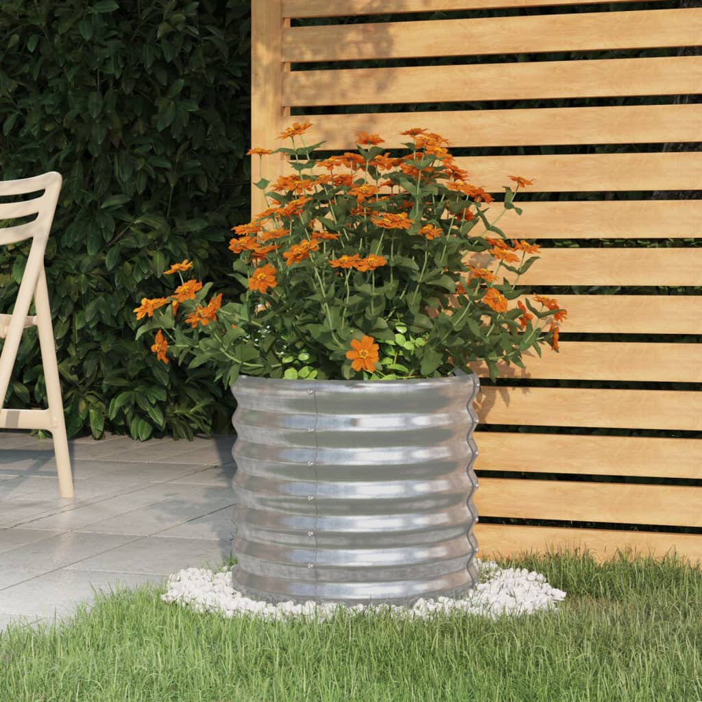 vidaXL Jardinieră argintiu 40x40x36 cm oțel vopsit electrostatic