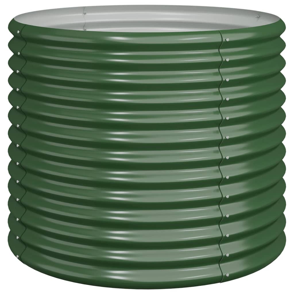 vidaXL Plantenbak 80x80x68 cm gepoedercoat staal groen