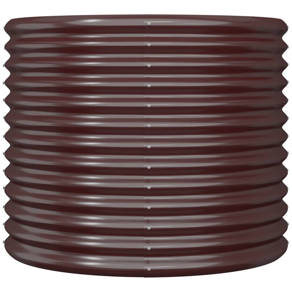 vidaXL Plantenbak 80x80x68 cm gepoedercoat staal bruin afbeelding
