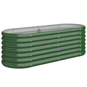 vidaXL aia taimelava, galvaniseeritud teras, 114x40x36 cm, roheline