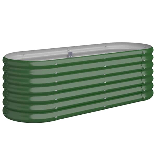vidaXL aia taimelava, galvaniseeritud teras, 114x40x36 cm, roheline