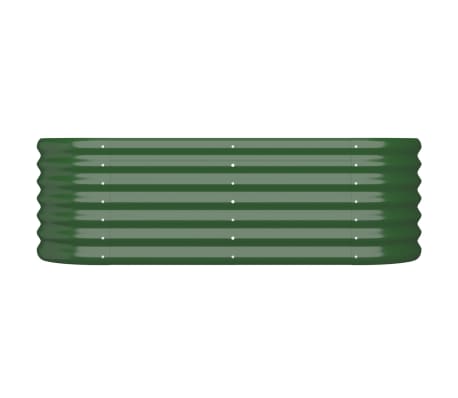 vidaXL Jardinera arriate acero recubrimiento polvo verde 114x40x36 cm