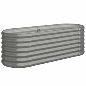vidaXL aia taimelava, galvaniseeritud teras, 114x40x36 cm, hall