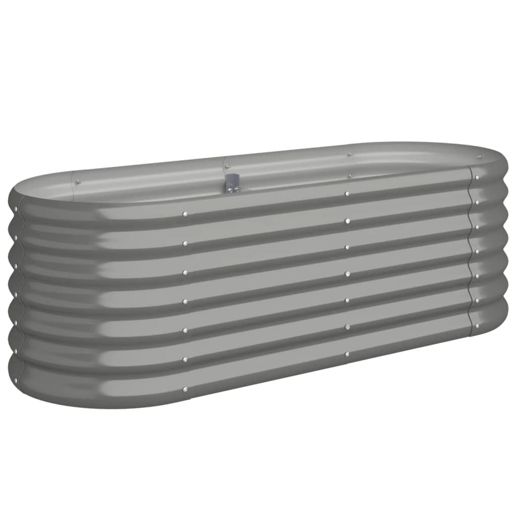 Photos - Flower Pot VidaXL Garden Raised Bed Powder-coated Steel 44.9"x15.7"x14.2" Gray 