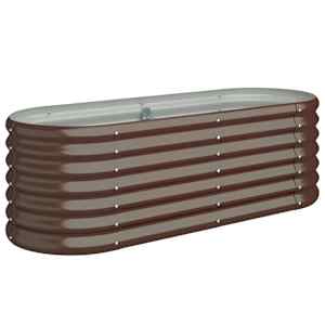 vidaXL aia taimelava, galvaniseeritud teras, 114x40x36 cm, pruun
