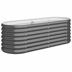 vidaXL aia taimekast, galvaniseeritud teras, 114x40x36 cm, antratsiit